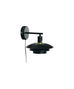 EPSILON Vägglampa 20cm Svart