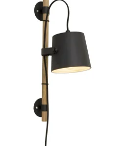 ESPRESSO Vägglampa 45cm Svart/Trä