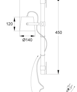 ESPRESSO Vägglampa 45cm Svart