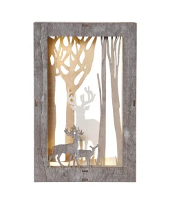 FAUNA Bordsdekoration 28cm 10LED Brun
