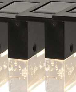 FENCE 4-PACK Solcells-Vägglykta 6,5cm Svart