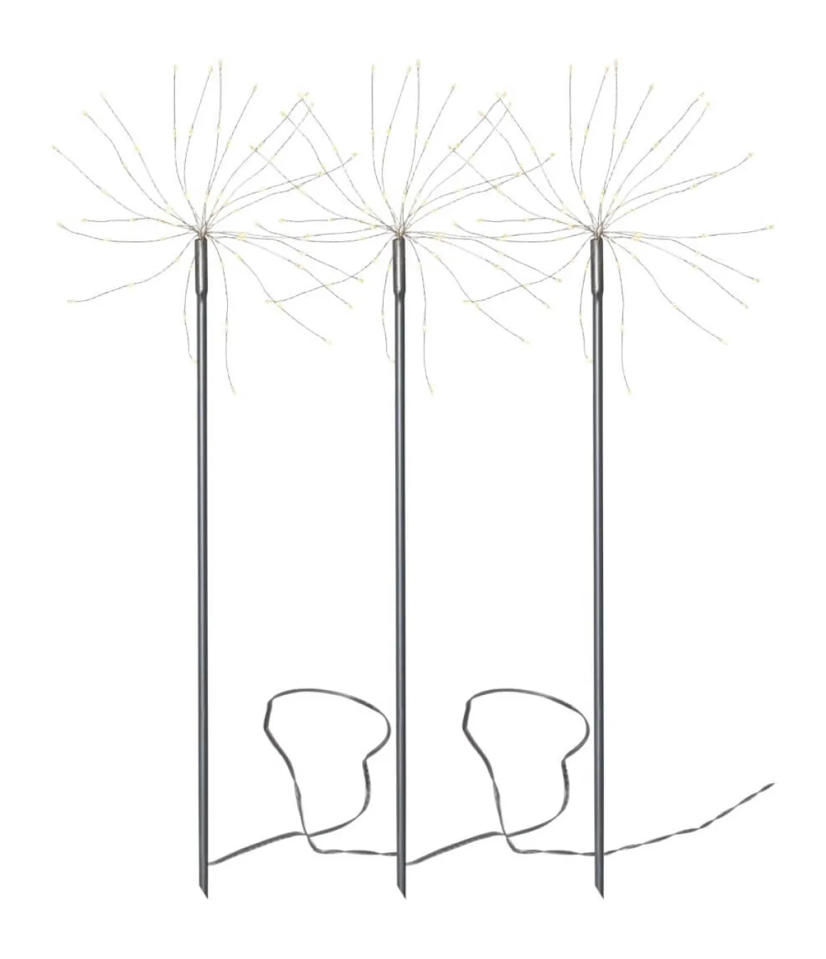 FIREWORK 3-Pack Utedekoration 65cm 180LED Silver IP44