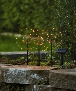 FIREWORK SOLAR Solcellsdekoration 40cm 90LED Svart IP44
