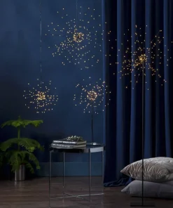 FIREWORK Stjärna på fot 50cm 120LED Silver/Varmvit