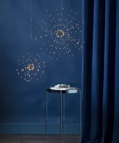 FIREWORK Stjärna på fot 50cm 120LED Silver/Varmvit