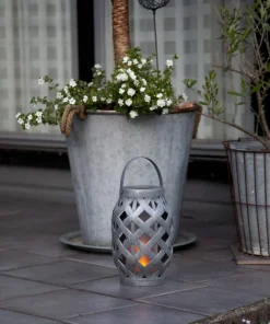 FLAME Solcellsdekoration 23cm Grå IP44