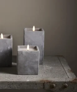 FLAMME CEM LED-Blockljus Batteri 14,5cm Grå
