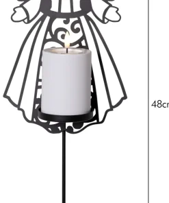 FLAMME DECO LED Gravljus 48cm Svart