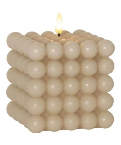 FLAMME DOT LED-Blockljus 12,5cm Beige