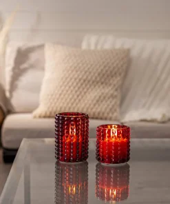 FLAMME DOTTY LED-Blockljus Batteri 13cm Röd