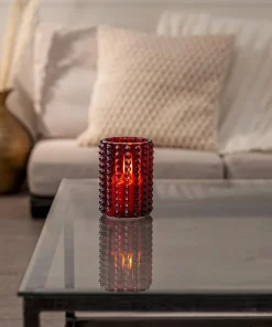 FLAMME DOTTY LED-Blockljus Batteri 13cm Röd