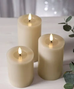 FLAMME FLOW LED-Blockljus Batteri 17,5cm Beige