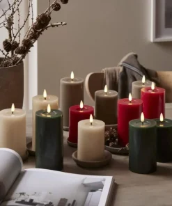 FLAMME FLOW LED-Blockljus Batteri 15cm Grön