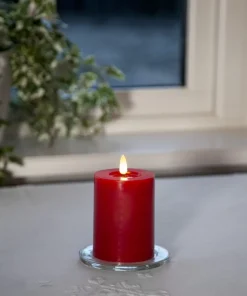 FLAMME FLOW LED-Blockljus 17,5cm Röd