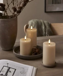 FLAMME FLOW LED-Blockljus Batteri 15cm Beige