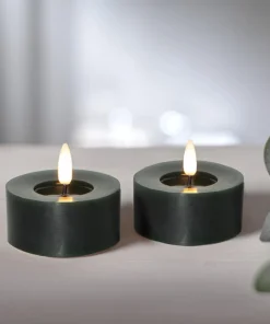 FLAMME FLOW LED-Värmeljus 2-pack 7cm Grön