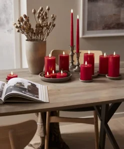 FLAMME FLOW LED-Värmeljus 2-pack 7cm Röd