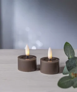 FLAMME FLOW LED-Värmeljus 2-pack 4cm Mullvad