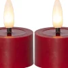 FLAMME FLOW LED-Värmeljus 2-pack 4cm Röd