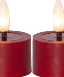FLAMME FLOW LED-Värmeljus 2-pack 4cm Röd