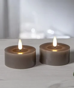 FLAMME FLOW LED-Värmeljus 2-pack 7cm Mullvad