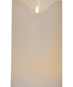 FLAMME GRAND LED-Blockljus 30cm Vit