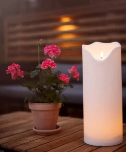 FLAMME GRAND LED-Blockljus Batteri 40cm Vit IP44
