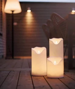 FLAMME GRAND LED-Blockljus Batteri 40cm Vit IP44