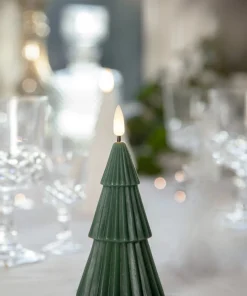 FLAMME GRANY LED-Blockljus15cm Grön