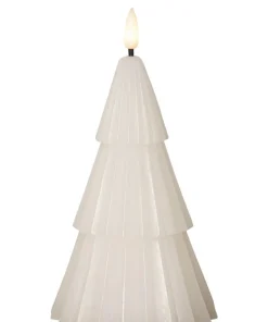 FLAMME GRANY LED-Blockljus 18cm Vit