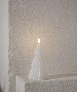 FLAMME GRANY LED-Blockljus 18cm Vit