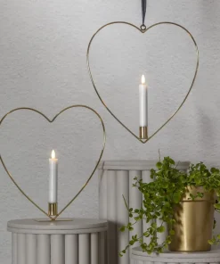 FLAMME HEART Inomhusdekoration Batteri 28,5cm Mässing