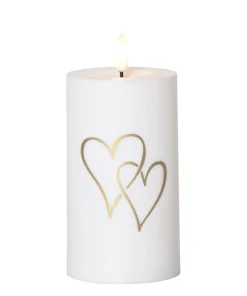 FLAMME HEART LED Gravljus 14cm Vit