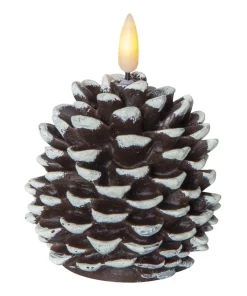 FLAMME KOTTE LED-Blockljus 10,5cm Brun