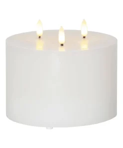 FLAMME LED Blockljus 3L 15cm Vit