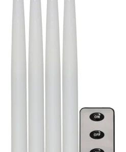 FLAMME LED-Antikljus 4-Pack 28,5cm Vit