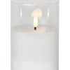 FLAMME LED-Blockljus 12,5cm Klart Glas