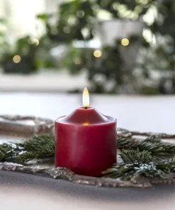 FLAMME LED-Blockljus 9,5cm Röd