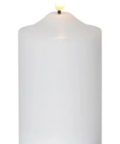 FLAMME LED-Blockljus 15cm Vit Vax