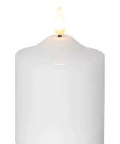 FLAMME LED-Blockljus 12cm Vit Vax