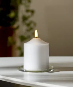 FLAMME LED-Blockljus 12cm Vit Vax