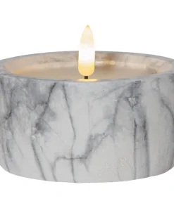 FLAMME MARBLE LED-Blockljus 7,5cm Grå
