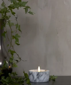 FLAMME MARBLE LED-Blockljus 7,5cm Grå