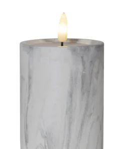 FLAMME MARBLE LED-Blockljus 12,5cm Grå