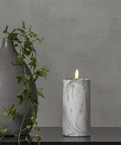 FLAMME MARBLE LED-Blockljus 17,5cm Grå