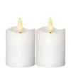 FLAMME 2-PACK LED-Blockljus 7,5cm Vit