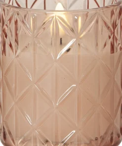 FLAMME ROMB LED-Blockljus Batteri 10cm Rosa