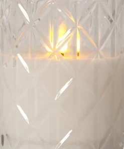 FLAMME ROMB LED-Blockljus Batteri 12,5cm Klar