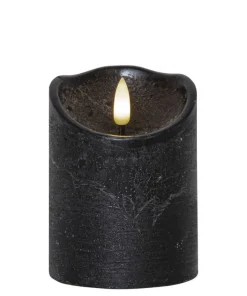 FLAMME RUSTIC LED-Blockljus 10cm Svart