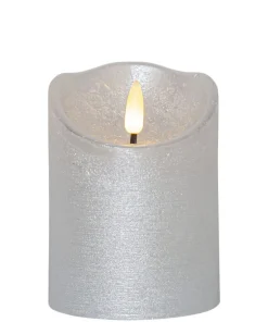 FLAMME RUSTIC LED-Blockljus 10cm Silver